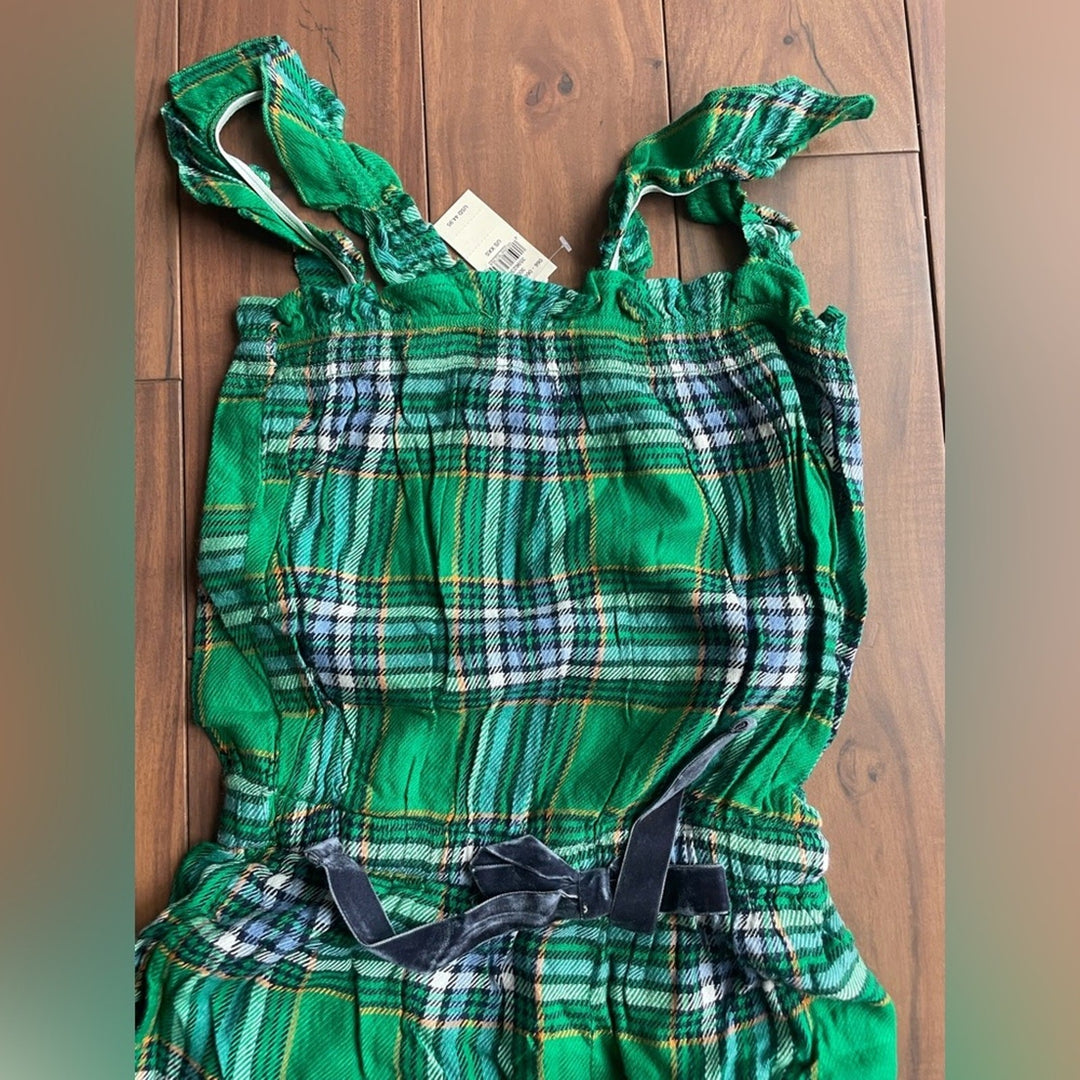 Aerie Plaid Green Flannel Pajama Romper Size XXS