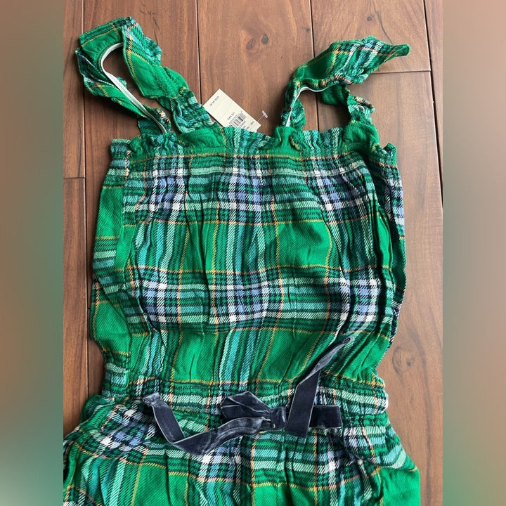 Aerie Plaid Green Flannel Pajama Romper Size XXS