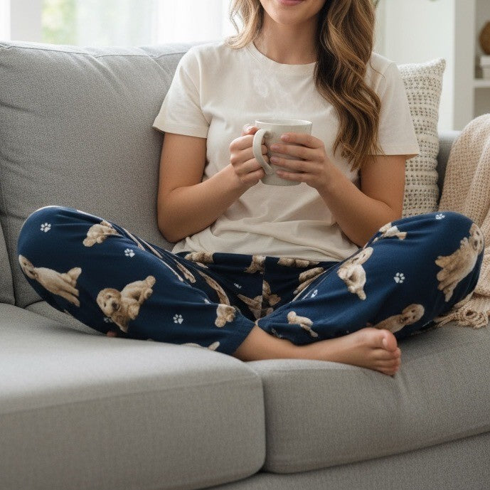Comfies Unisex XL Blue Dog Pajama Pants Soft Comfortable Lounge Bottoms