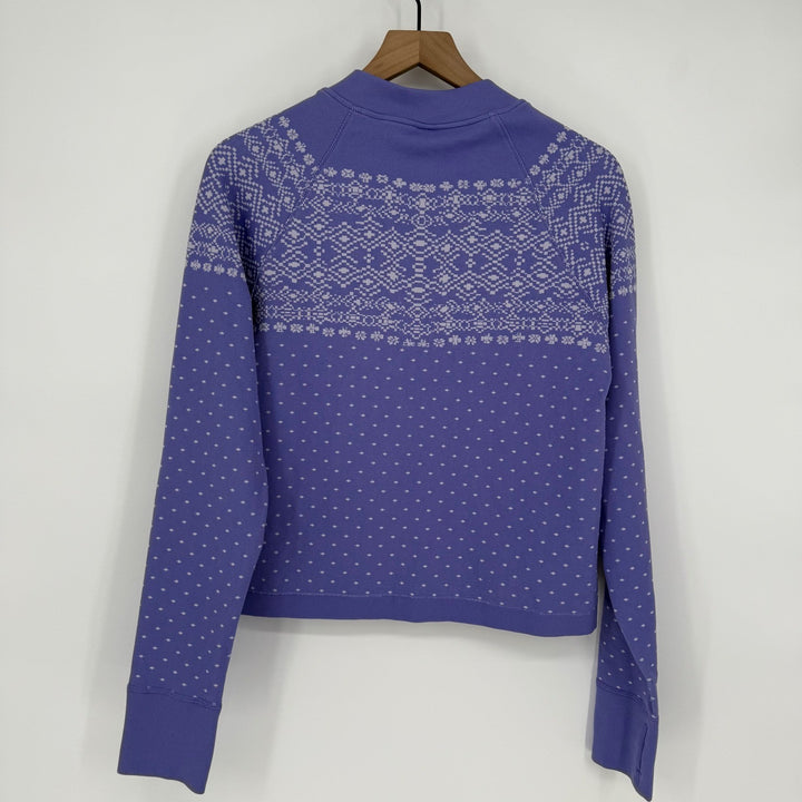DSG Womens XXL Purple Fair Isle Quarter Zip Pullover Sweatshirt