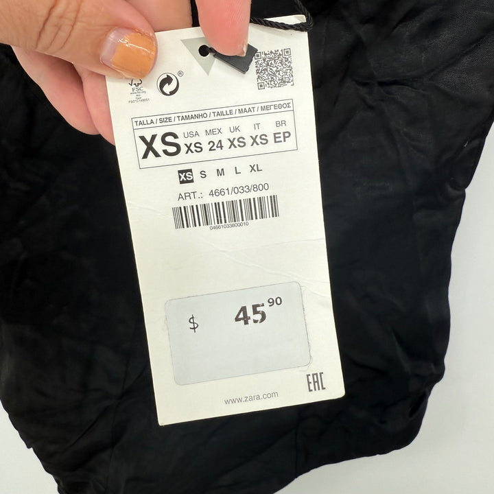 ZARA Black Satin Bustier Bodysuit Halter Neck Corset Style XS