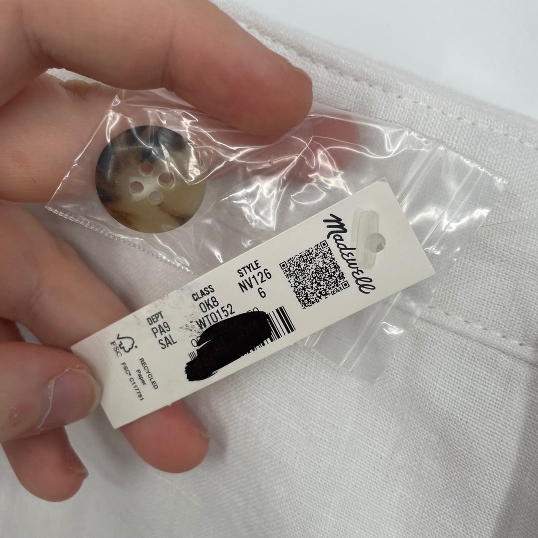 Madewell The Zoe Relaxed Wide Leg Linen Pants in 100% Linen Size 6