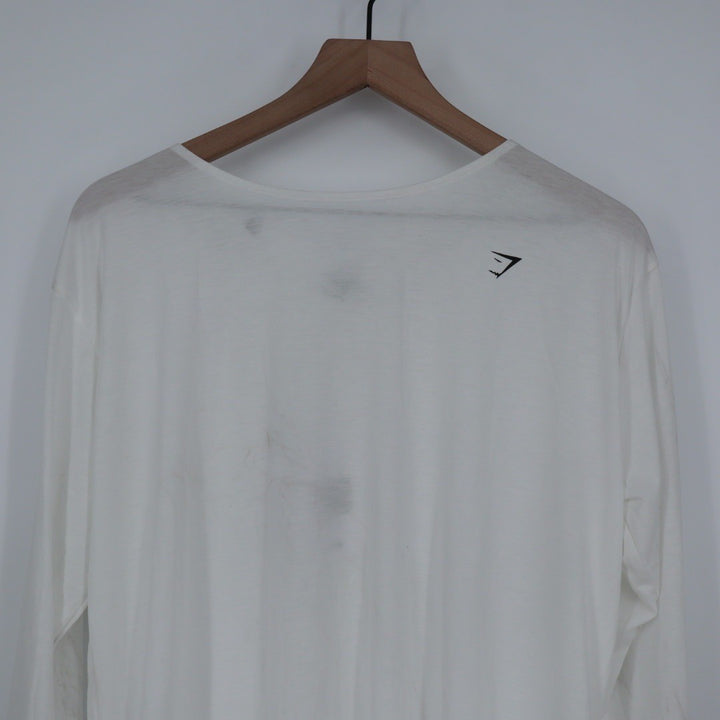 Gymshark Super Soft Cut Out Long Sleeve Top White Athletic Fitness Activewear