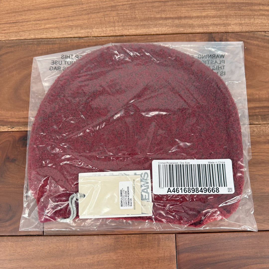 Barefoot Dreams CozyChic Lite Confetti Beanie Hat Women OS Red Knitted Winter