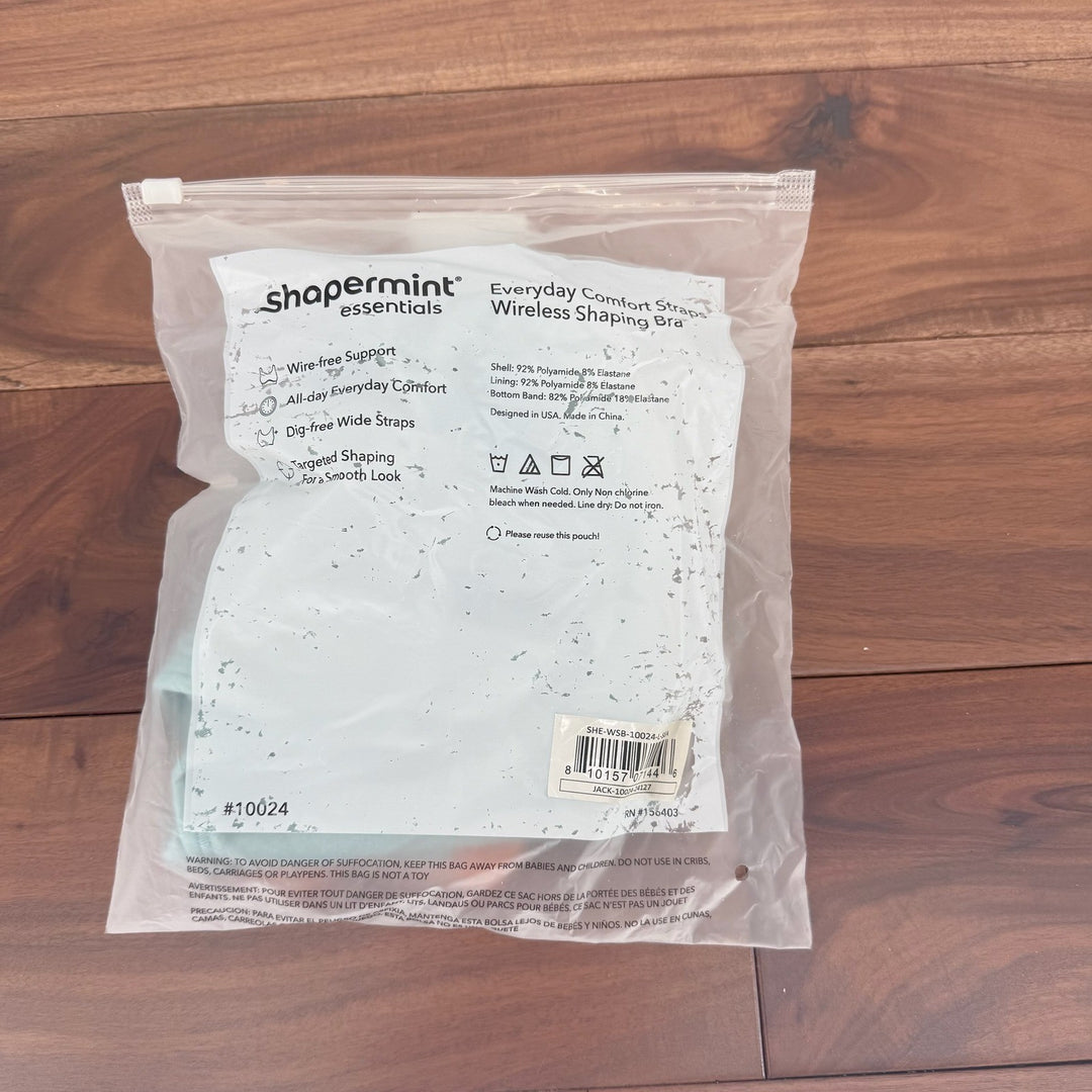 Shapermint Essentials Everyday Comfort Straps Wireless Shaping Bra Light Blue L