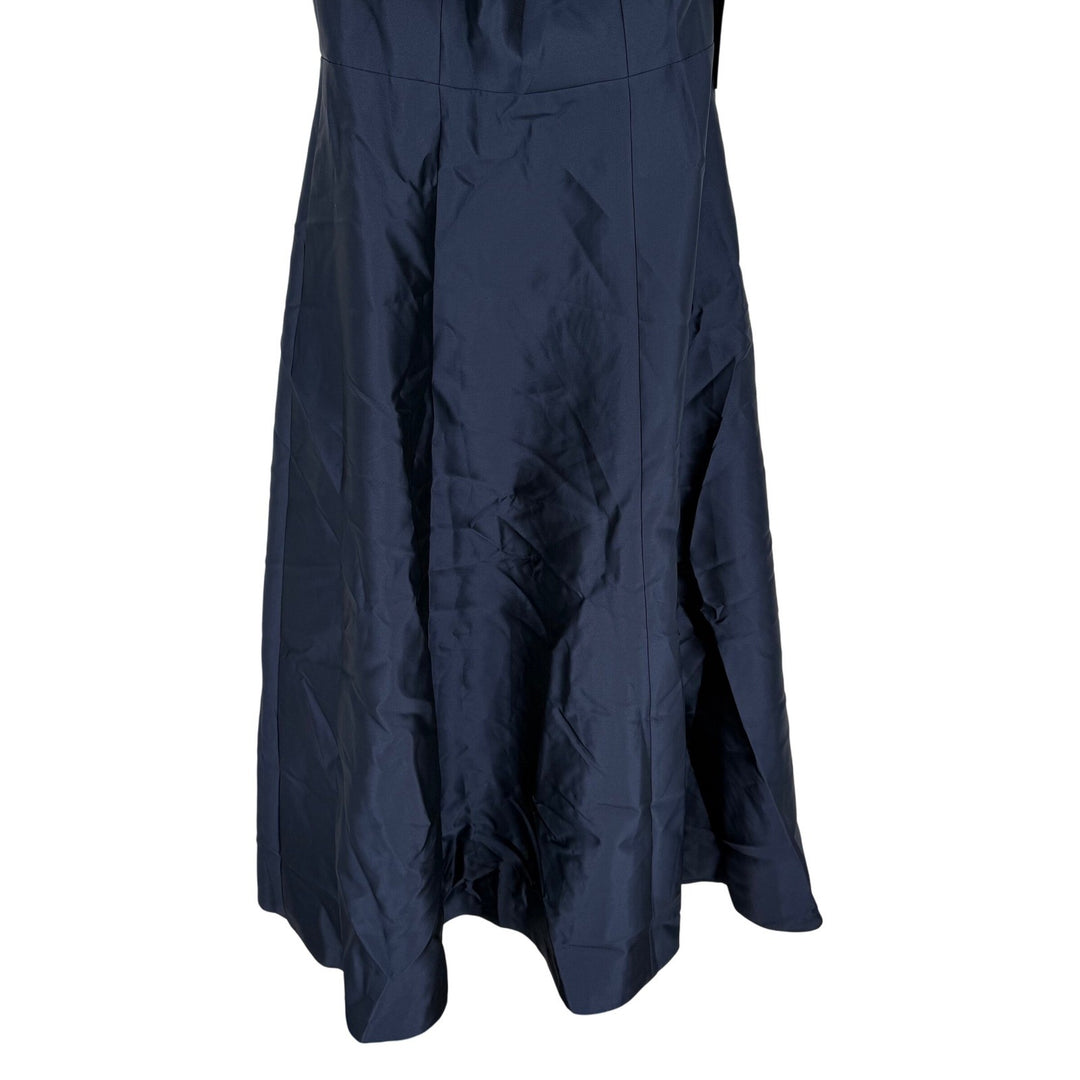 Alfred Sung Bow One-Shoulder Full A-Line Satin Maxi Dress Size 10