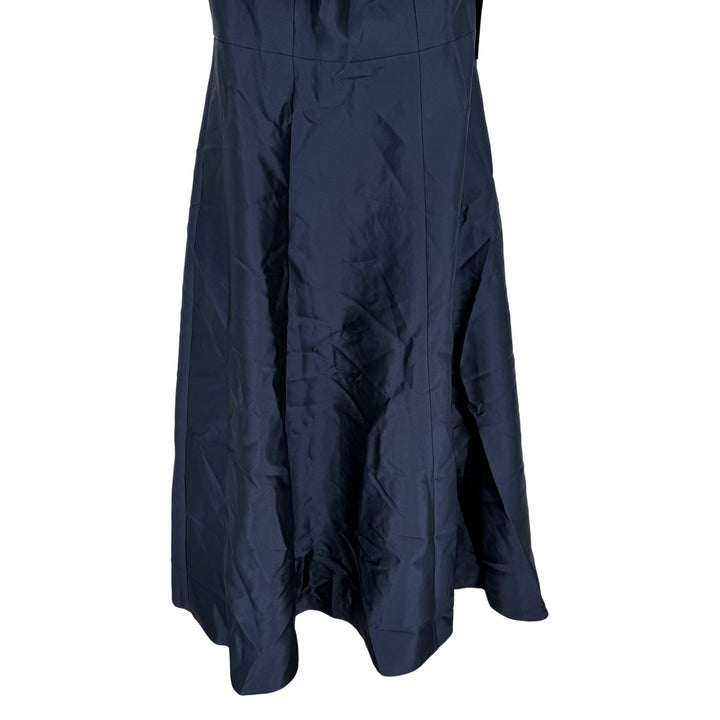 Alfred Sung Bow One-Shoulder Full A-Line Satin Maxi Dress Size 10