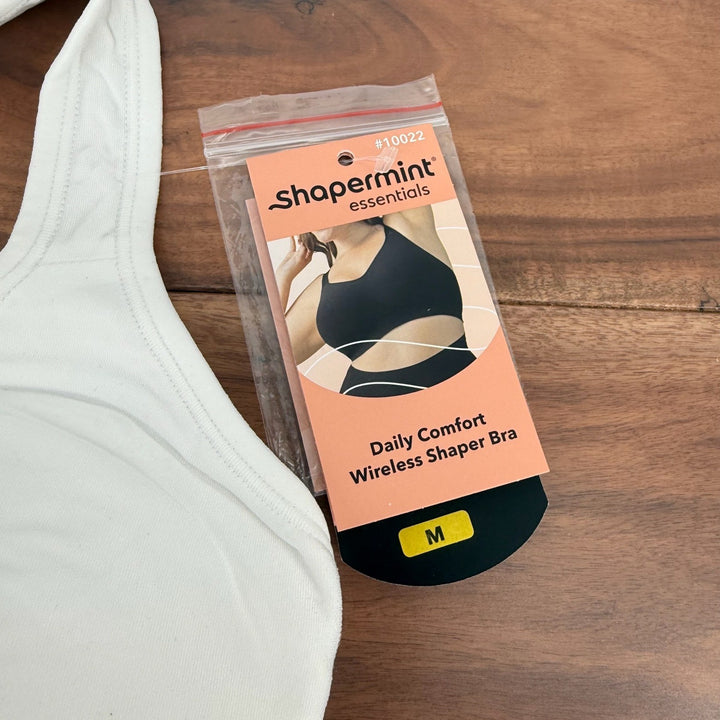 Shapermint Essentials Daily Comfort Wireless Shaper Bra White Medium