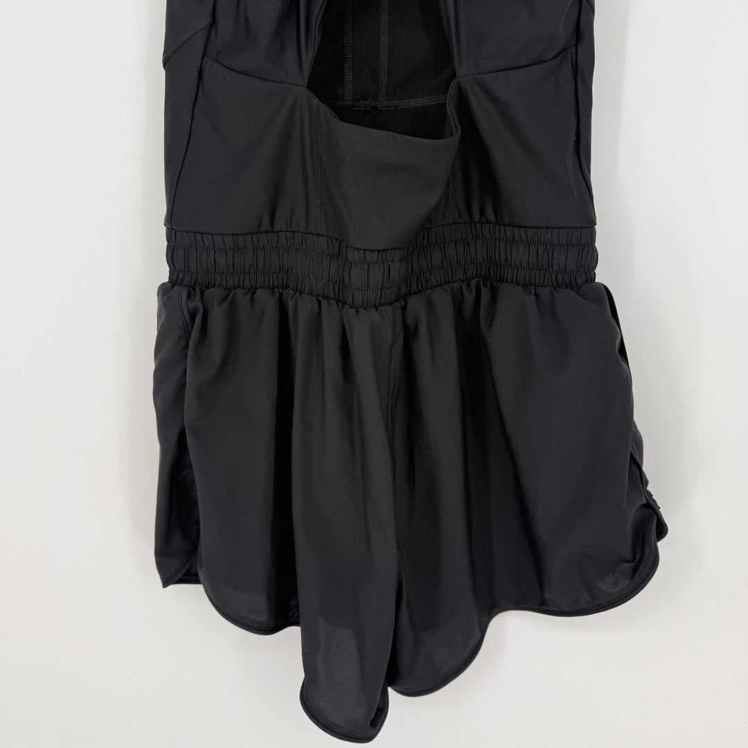 Fabletics Black Racerback Athletic Jumpsuit Romper Shorts Size M