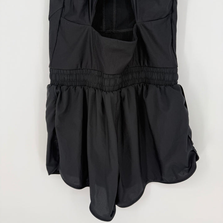 Fabletics Black Racerback Athletic Jumpsuit Romper Shorts Size M