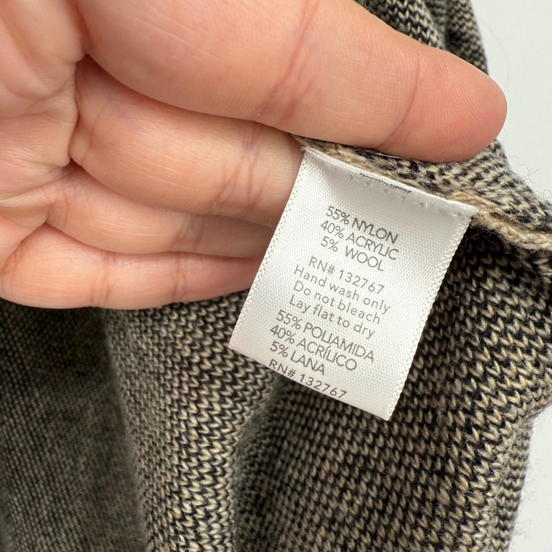 Bacciano Tan Plaid Turtleneck Poncho Cape Sweater Size M