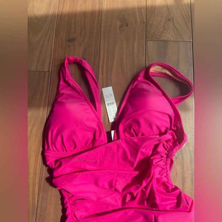 J.Crew Ruched V-Neck One-Piece  Size 8