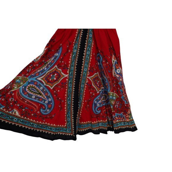 Advance Red Paisley Halter Dress Free Size Boho Festival Beach Vacation