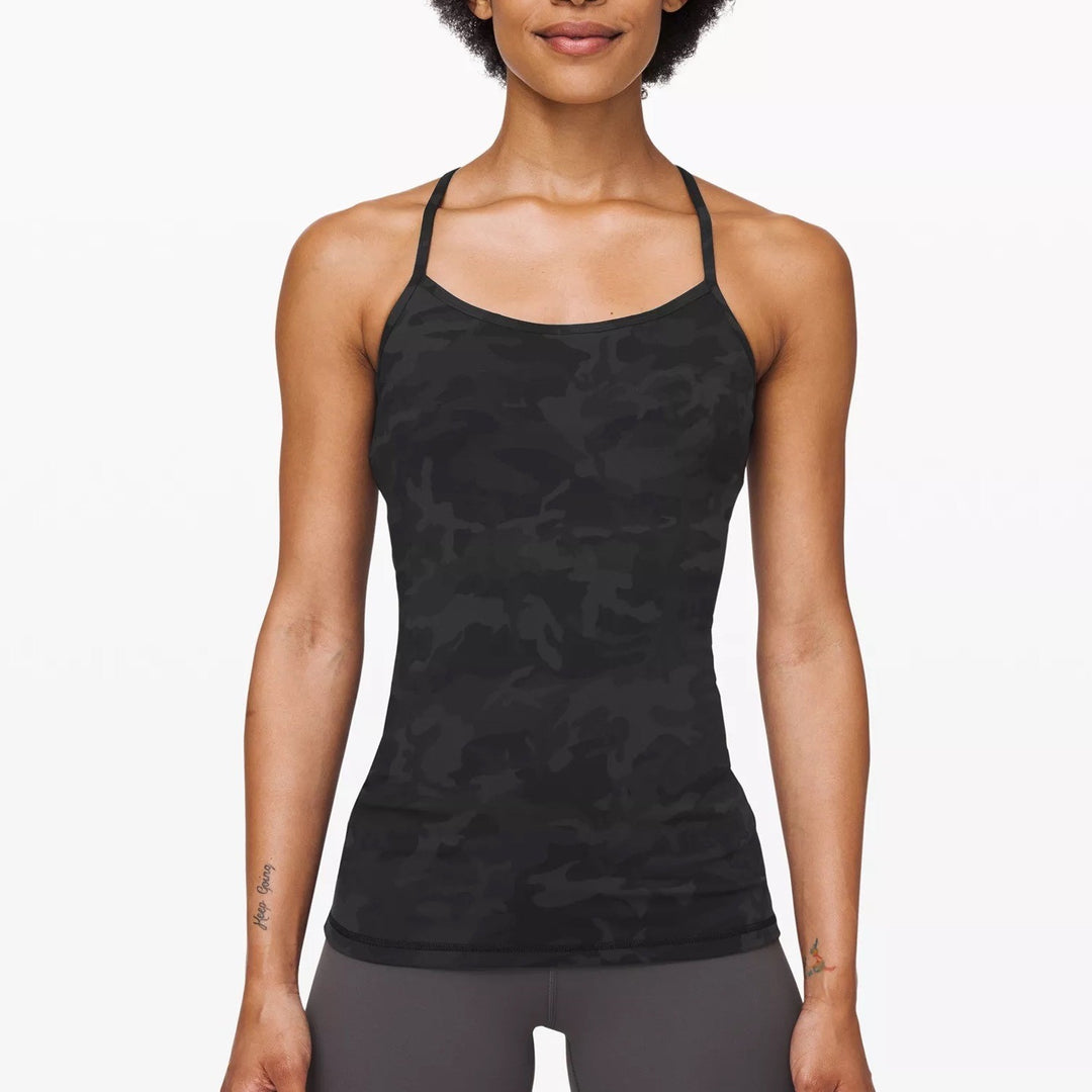 Lululemon Power Y Tank Camo Print Racerback Athletic Top Size 10