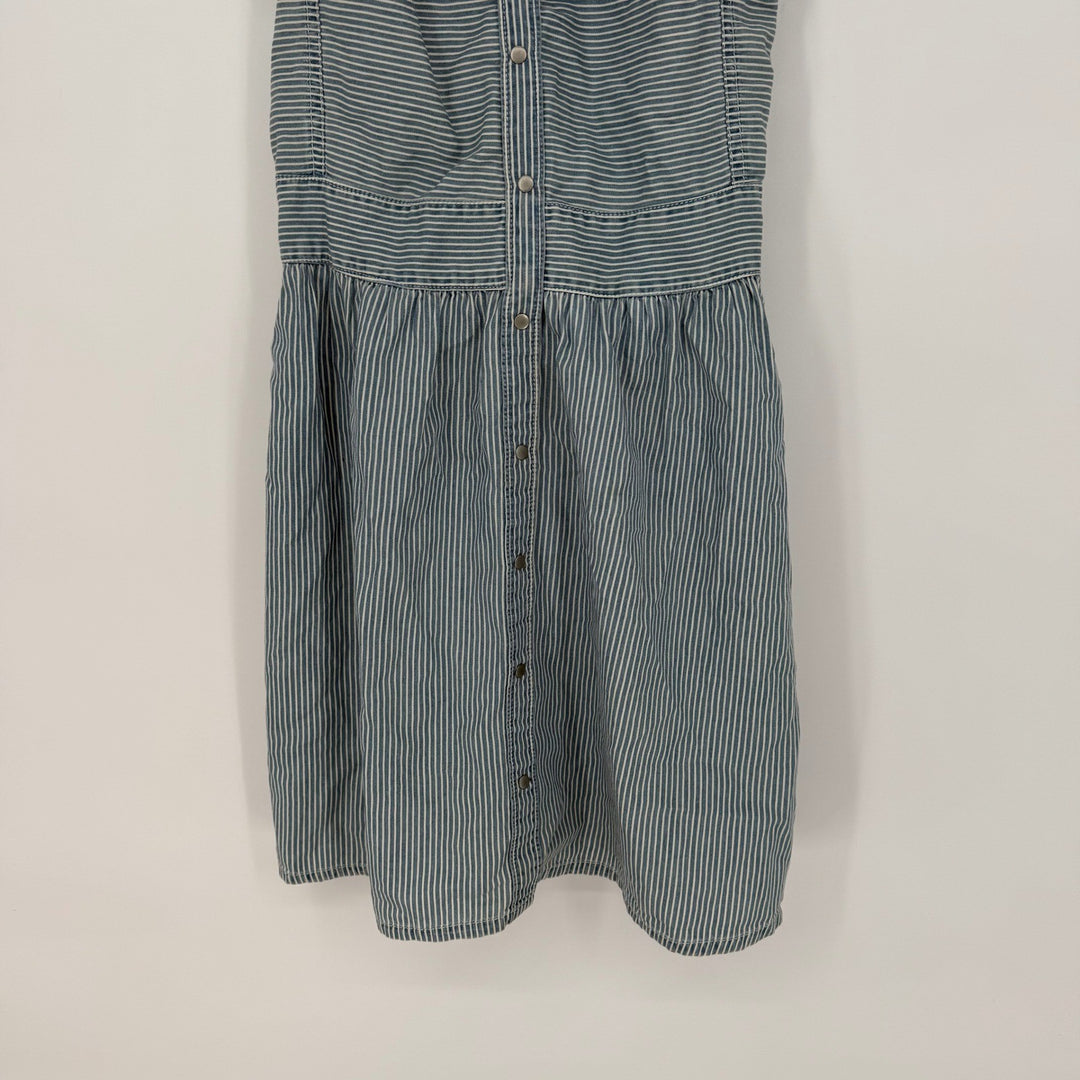 Striped Button Front Smocked Back Sundress Size Small