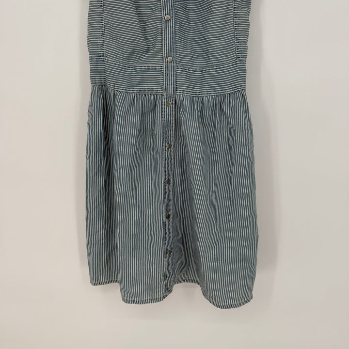 Striped Button Front Smocked Back Sundress Size Small
