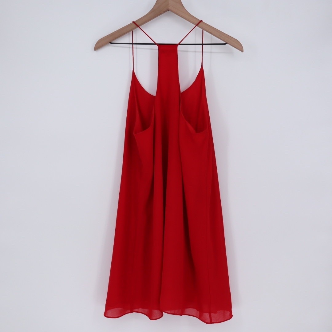 Naked Zebra Red Racerback Tank Dress Size L Polyester Lightweight Casual