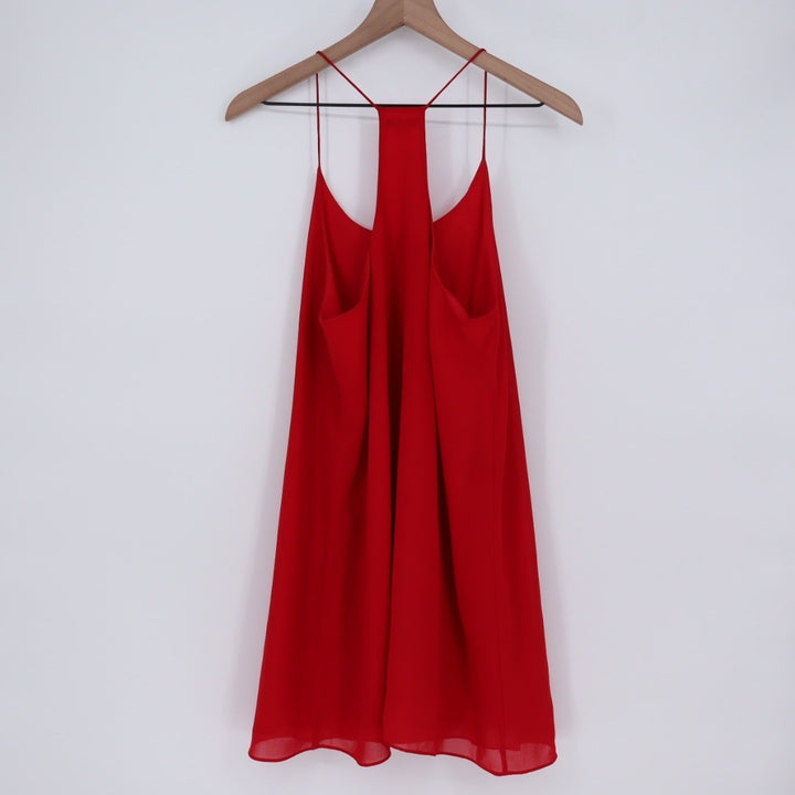 Naked Zebra Red Racerback Tank Dress Size L Polyester Lightweight Casual