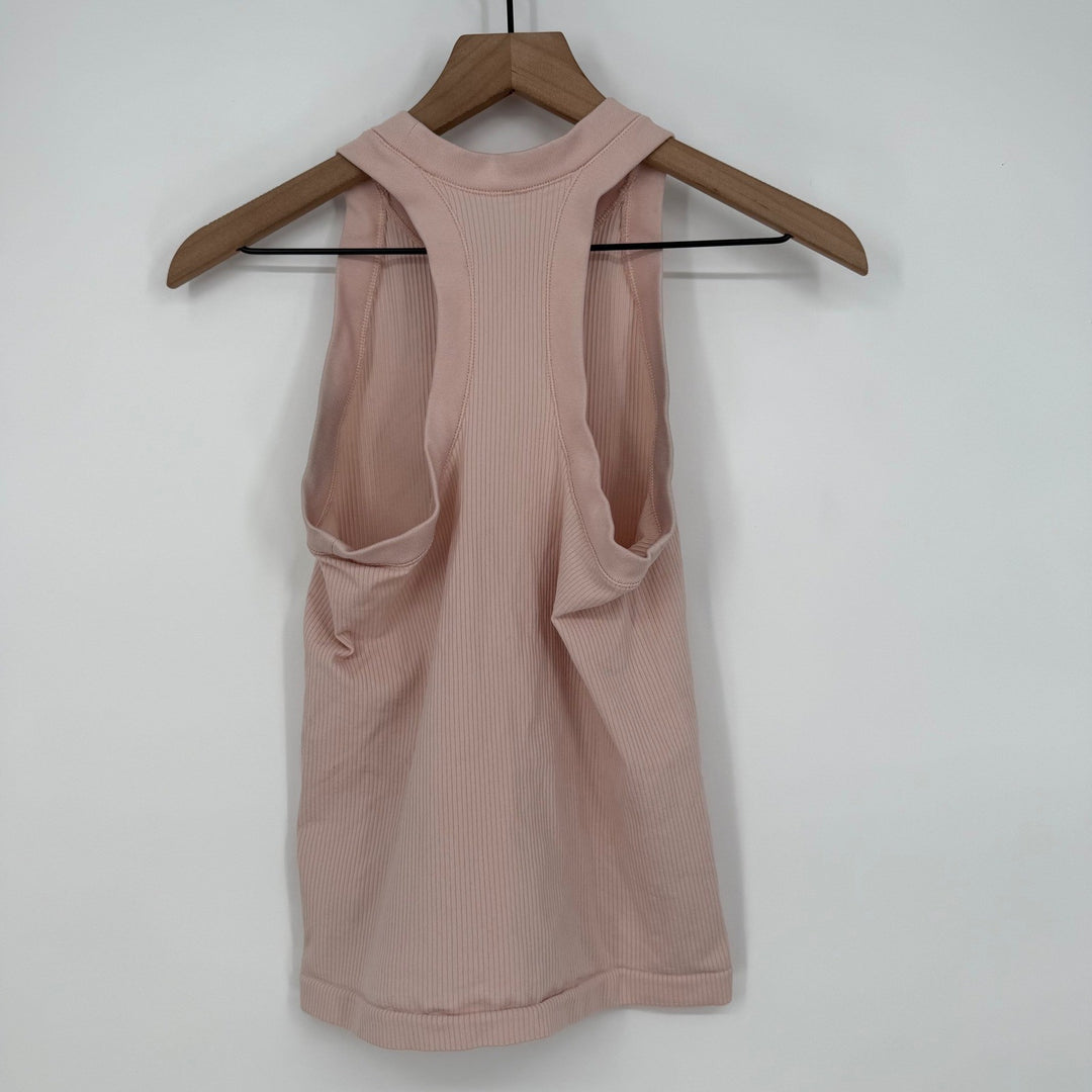 Lululemon Light Pink Ribbed Racerback Tank Top Mock Neck Sleeveless
