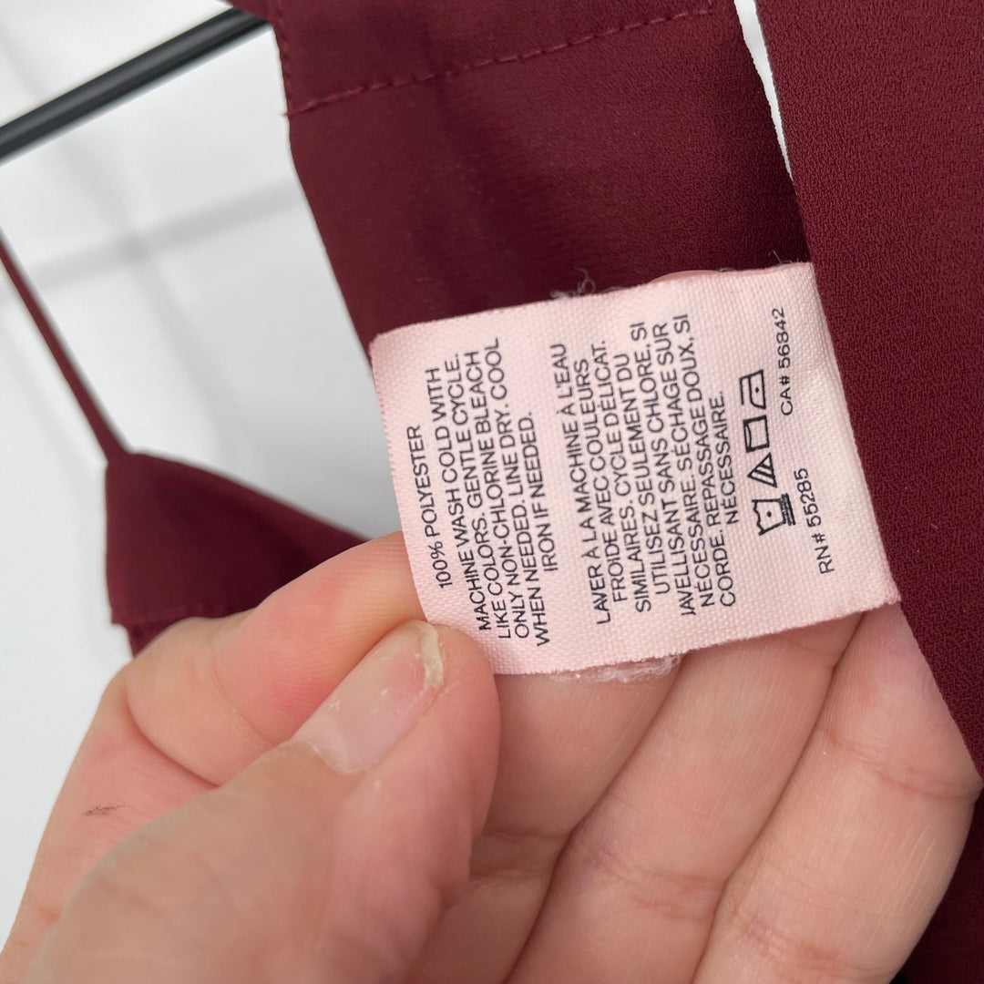 Express Burgundy Crisscross Neck Cami Tank Top Size Medium