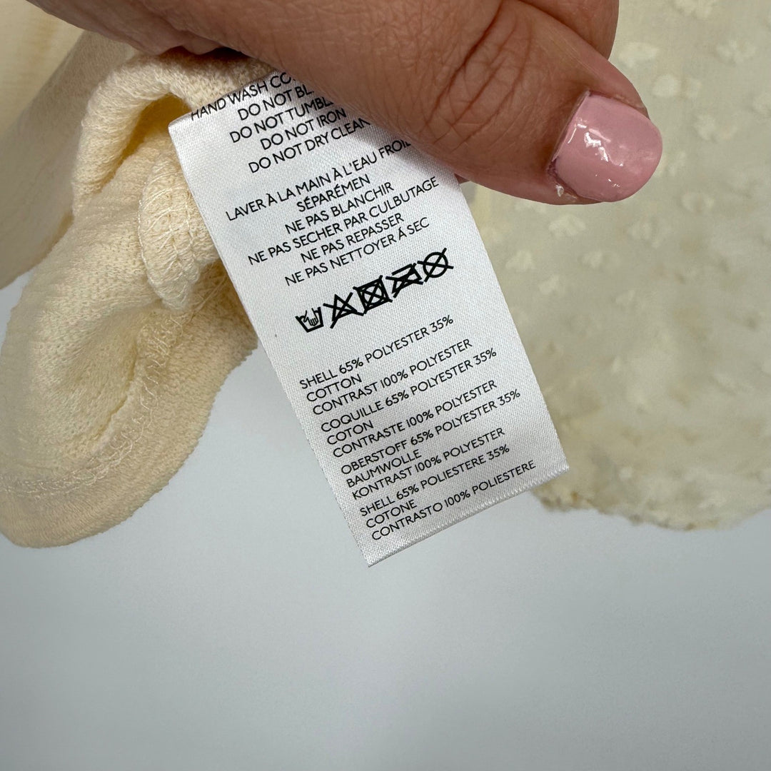 Maeve by Anthropologie Textured Puff Sleeve Top Ivory XXS