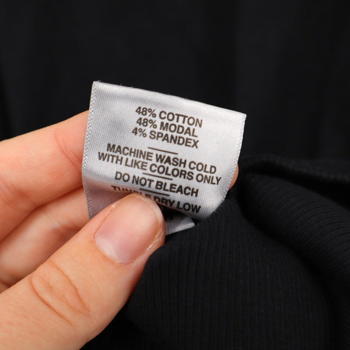 American Giant Black Ribbed Square Neck Short Sleeve Tee Shirt Womens Medium