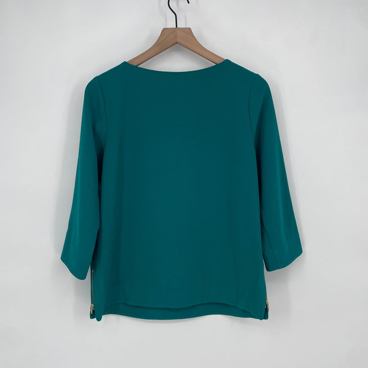 The Limited Teal Green 3/4 Sleeve Boat Neck Top Size S