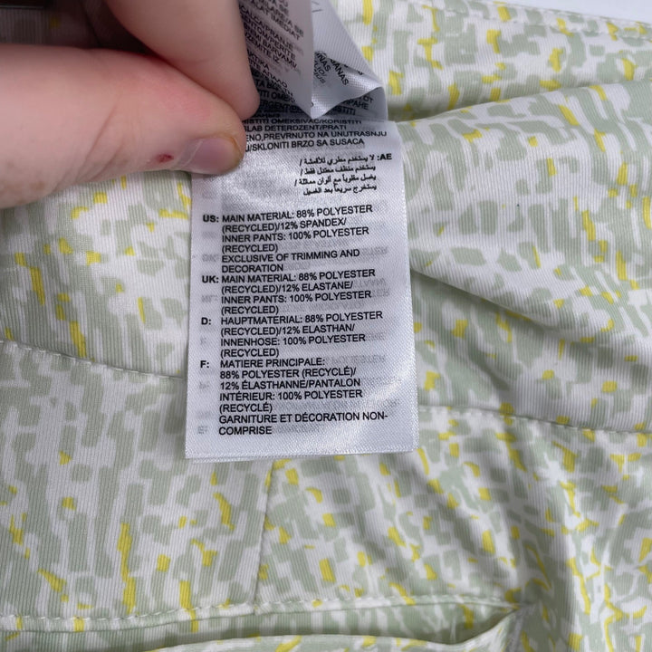 Adidas Women's Printed Frill Golf Skirt White Green Yellow Athletic Size S