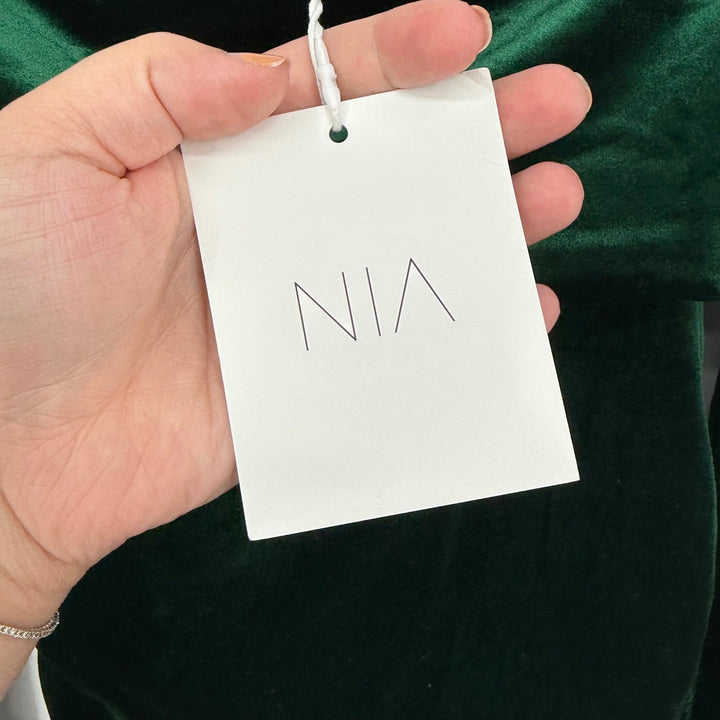 Lulus Nia Emerald Velvet Off-The-Shoulder Mini Dress Size M