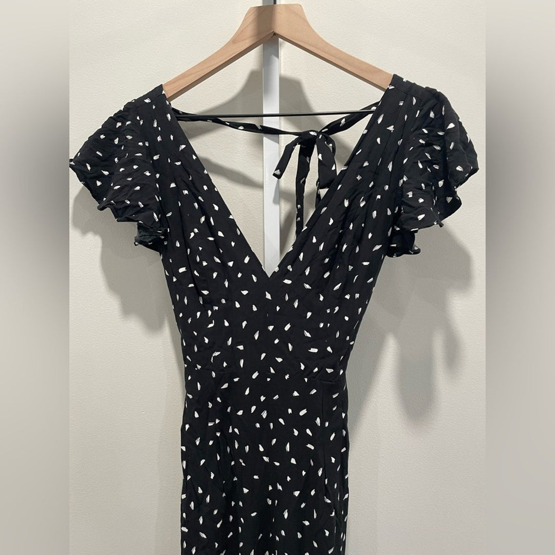 Lulus In Demand Black and White Print Sleeveless Wide-Leg Jumpsuit Size XS