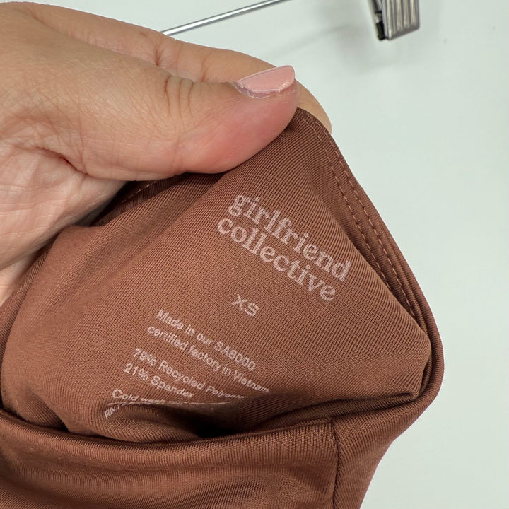 Girlfriend Collective 4008 Brown Recycled Polyester Spandex Leggings Size XS