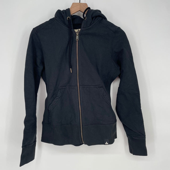 American Giant Women's Black Zip Up Hoodie Sweatshirt Full Zip Size S Cotton USA