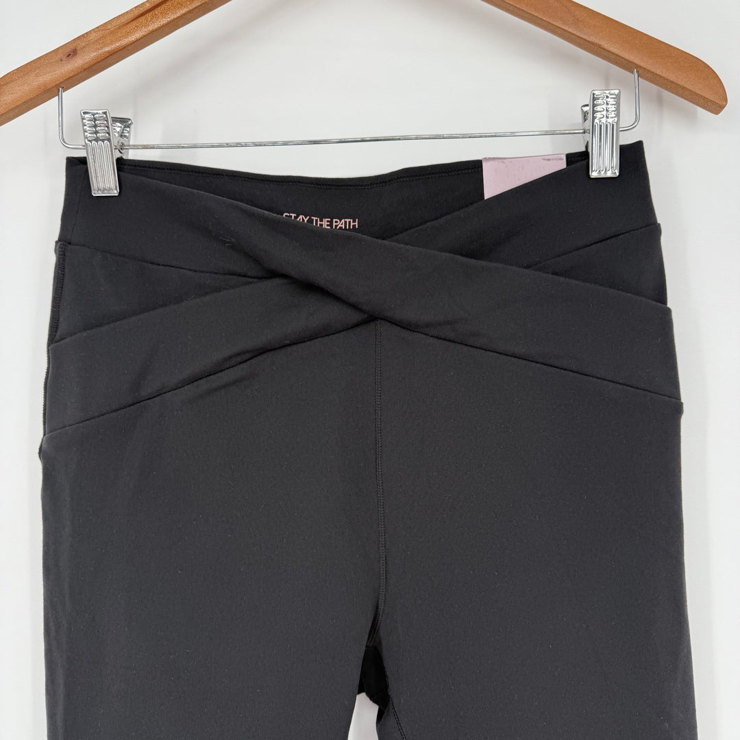 CALLA Black Crossover Waist Capri Leggings Size M Athleisure Workout Fitness