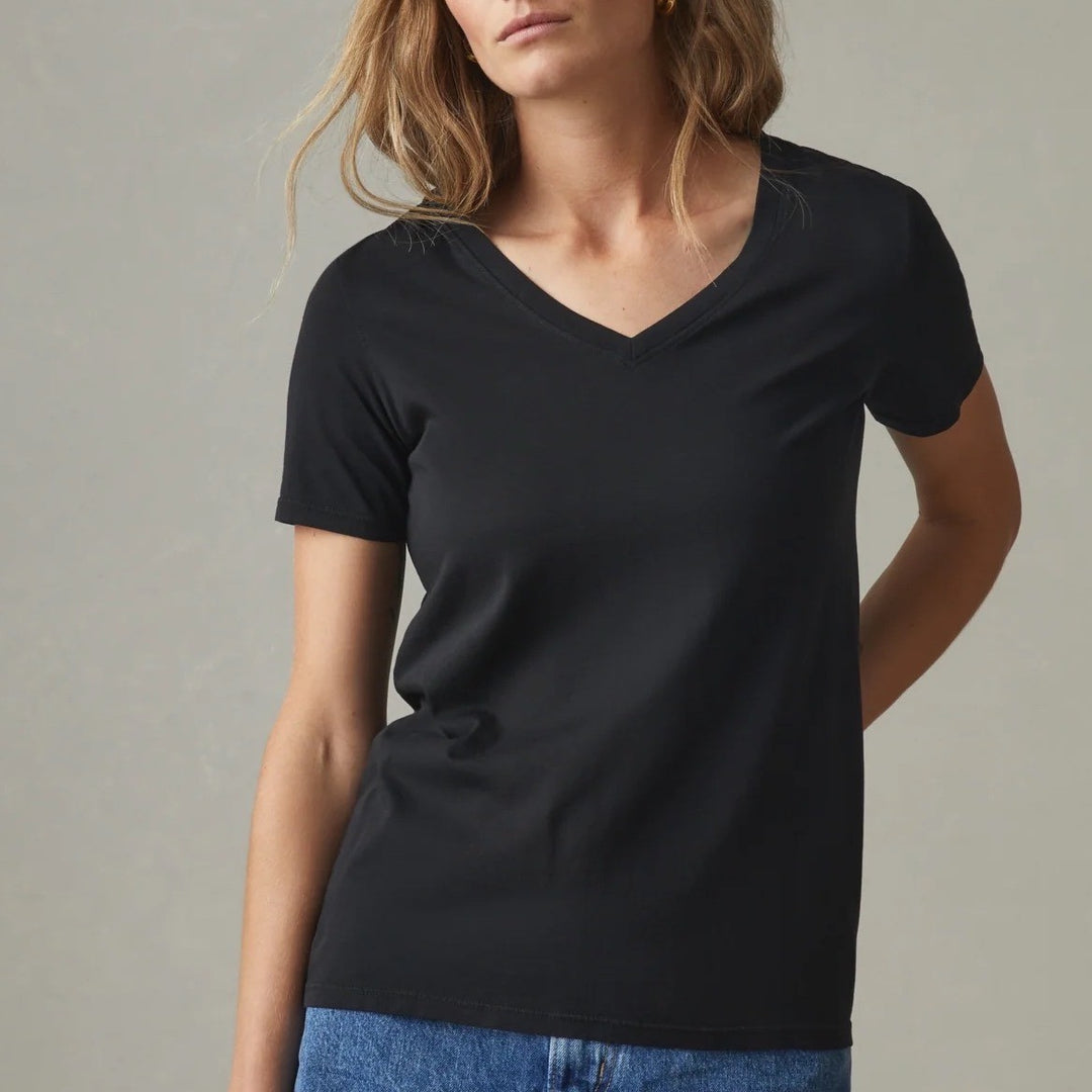 American Giant Classic V Neck T Shirt Black Made in USA Size M