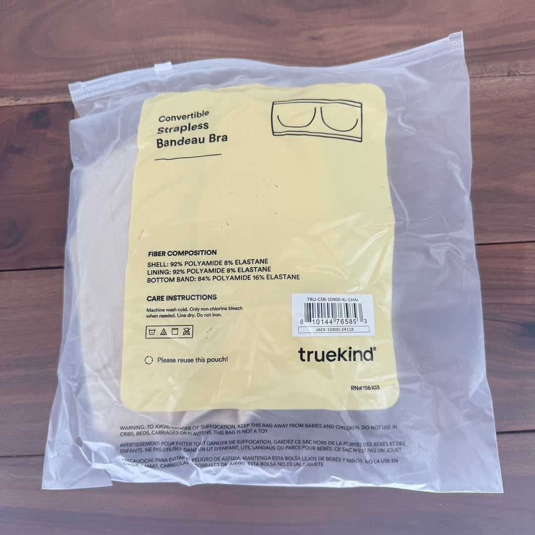 truekind Convertible Strapless Bandeau Bra Beige XL