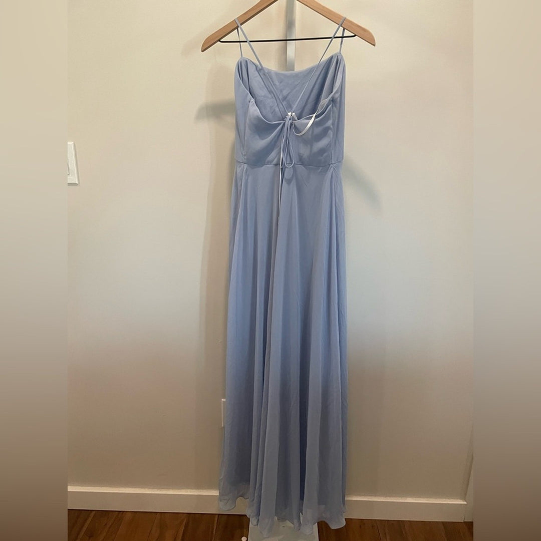 After Six Scoop Neck Convertible Tie Strap Maxi Dress With Front Slit Size 12