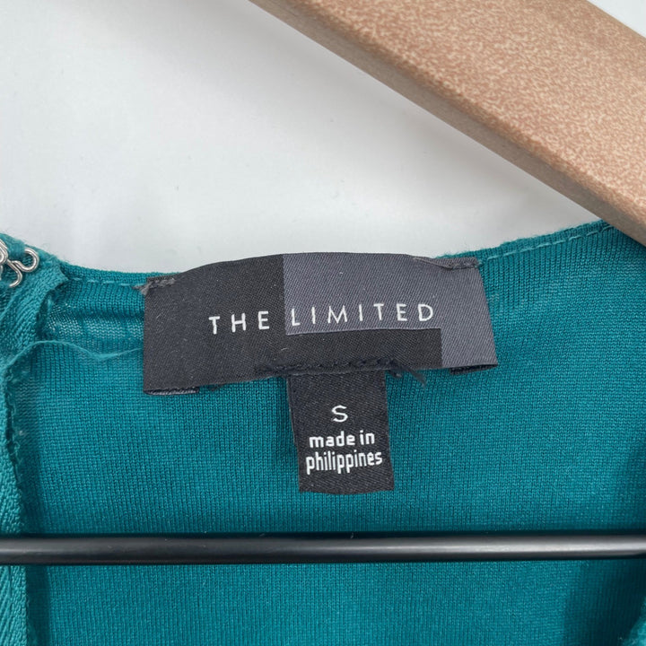 The Limited Teal Lace Peplum Cap Sleeve Top Size S