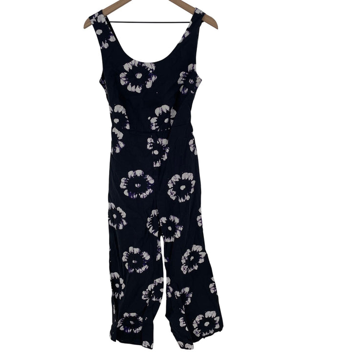 Busayo Collective Black Floral Cutout Tie Back Jumpsuit Size 2