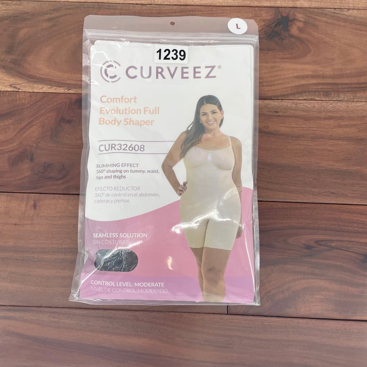 CURVEZ Comfort Evolution Full Body Shaper Black Seamless Moderate Control Size L