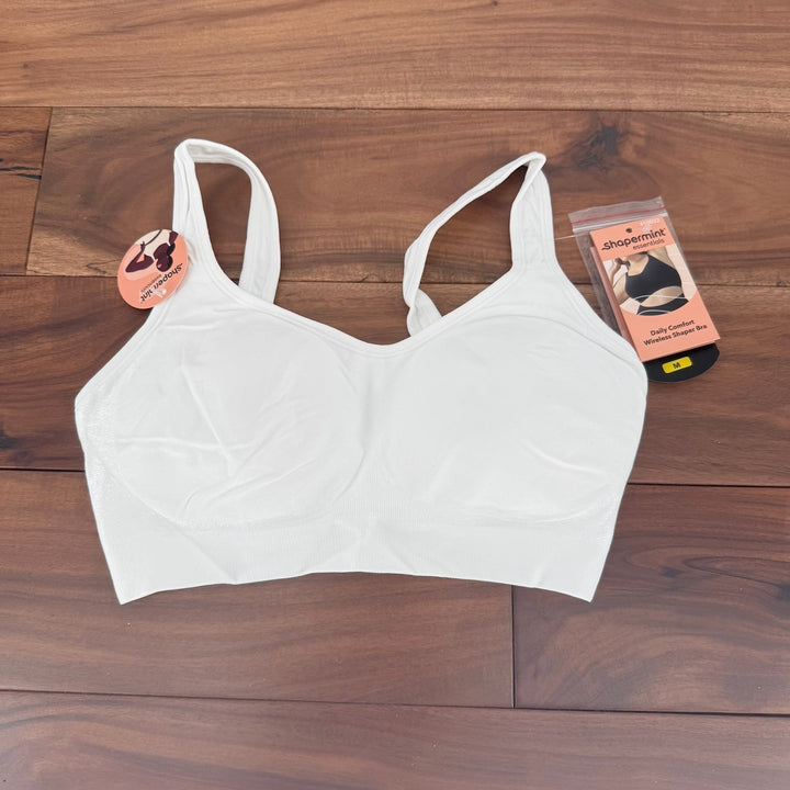 Shapermint Essentials Daily Comfort Wireless Shaper Bra White Medium