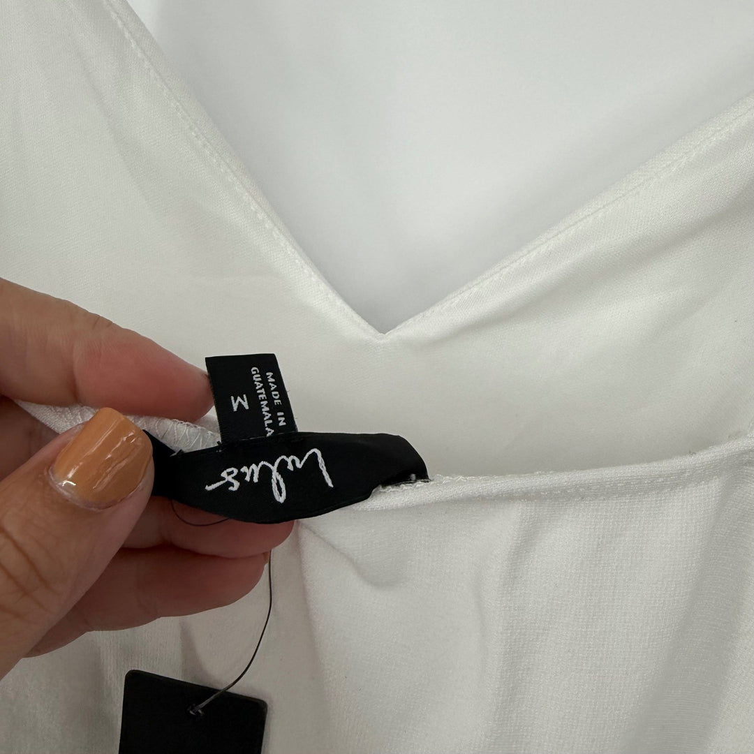 Lulus Stun Like Me White Bodycon Trumpet Hem Midi Dress Size M