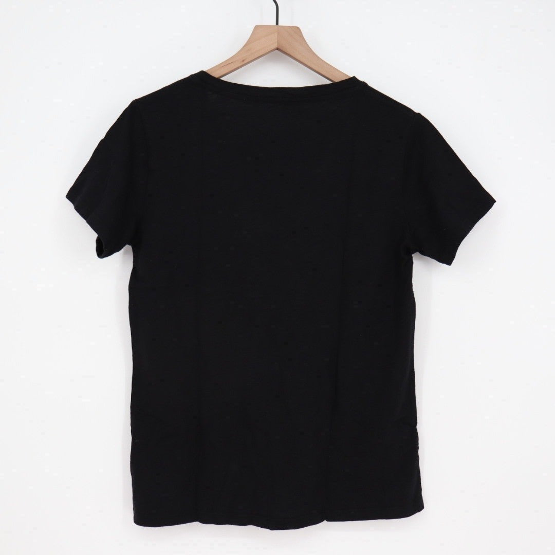 American Giant Classic V Neck T Shirt Black Made in USA Size Large Womens