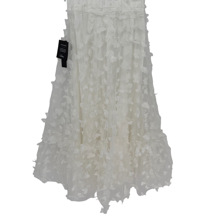 Lulus Time To Fly White Butterfly Lace-Up Midi Dress Size S