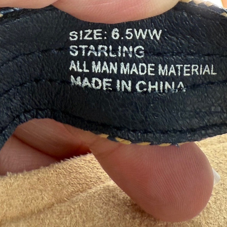 Easy Street Starling Espadrille Flip Flops Navy Blue Womens 6.5