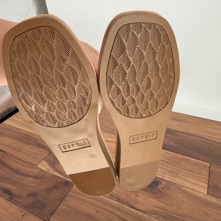 Esprit Sandals Womens Size 7.5 M Off White Leather Leona Slide Casual Slip On