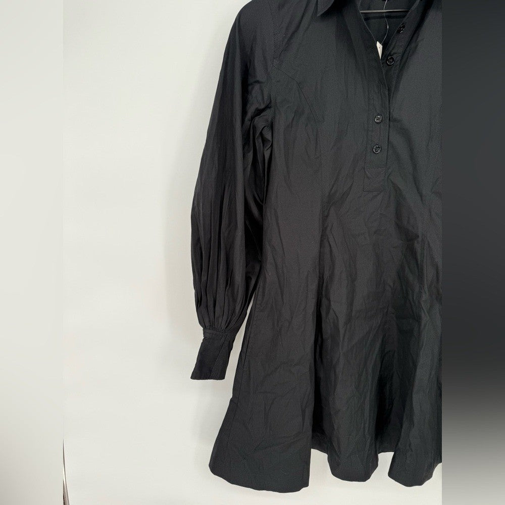 Madewell Seamed Long-Sleeve Mini Shirtdress in Poplin Size 00