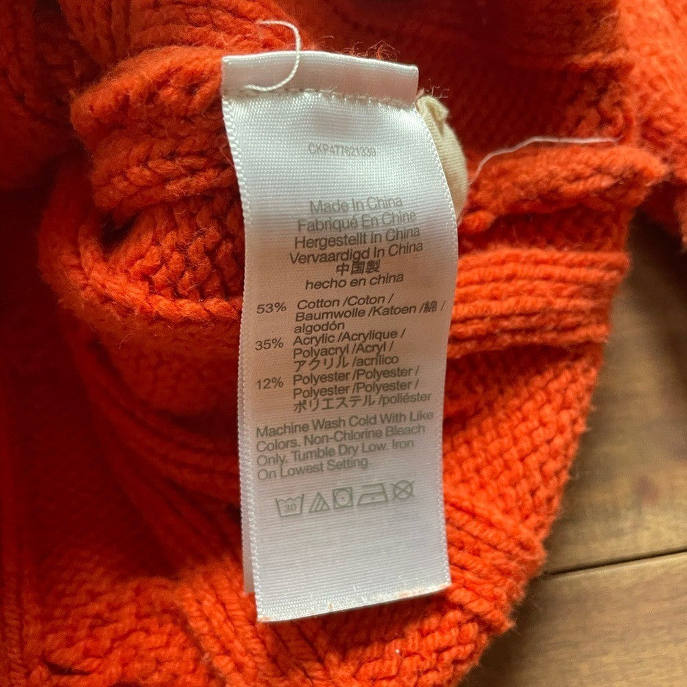 Madewell Cable Knit V-Neck Crop Sweater Size XL
