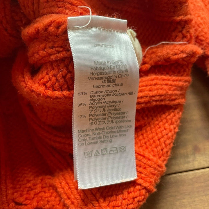 Madewell Cable Knit V-Neck Crop Sweater Size XL