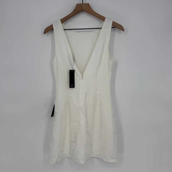 Lulus Elevated Appearance Ivory Satin Open Back Mini Dress Size XS