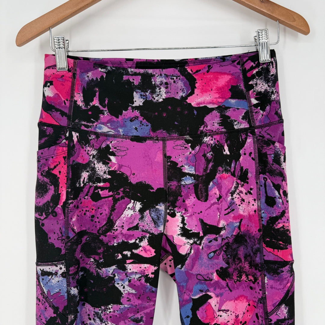 BSP Better Sports Performance Purple Floral Print Leggings - Size L